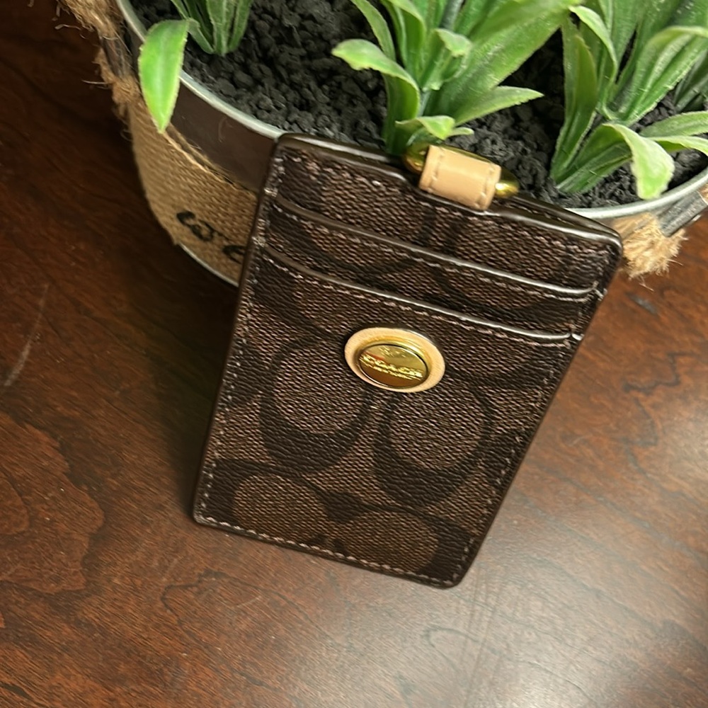 Coach Brown Key & Card Holder
